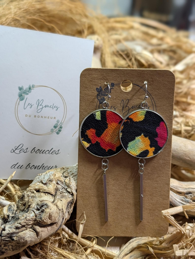 Boucles d'oreilles création variée multicolore cv010
