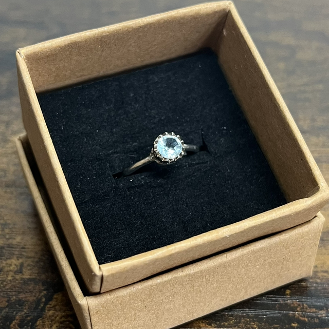 Bague en argent et Aigue Marine - Taille 51