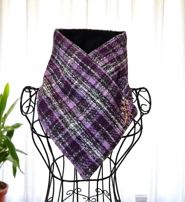 Purple Plaid Cozy Wrap