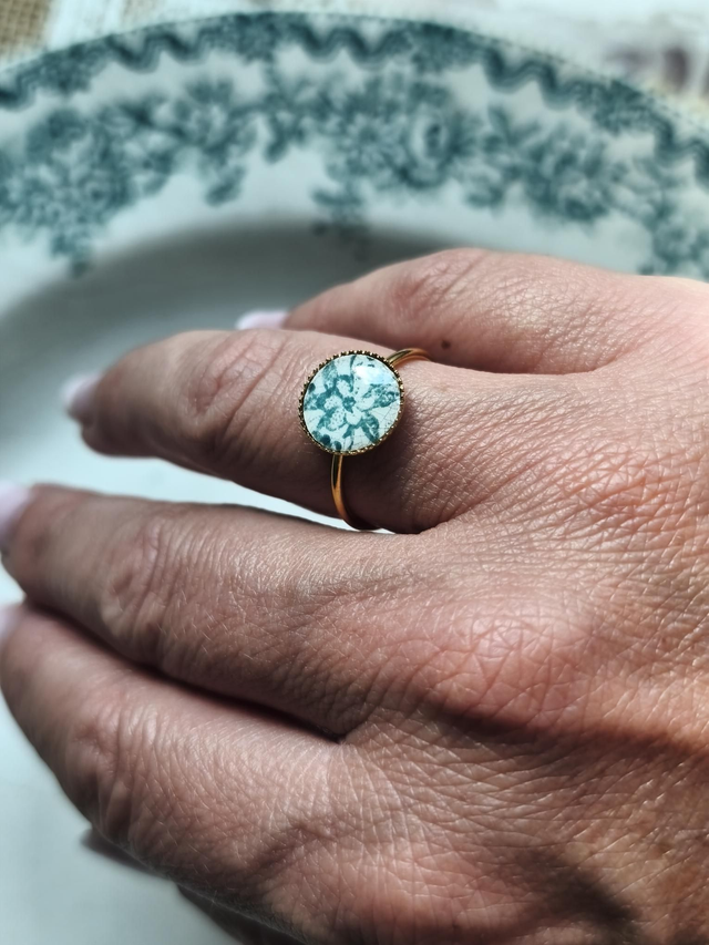 Bague &quot;Petite fleur&quot; verte