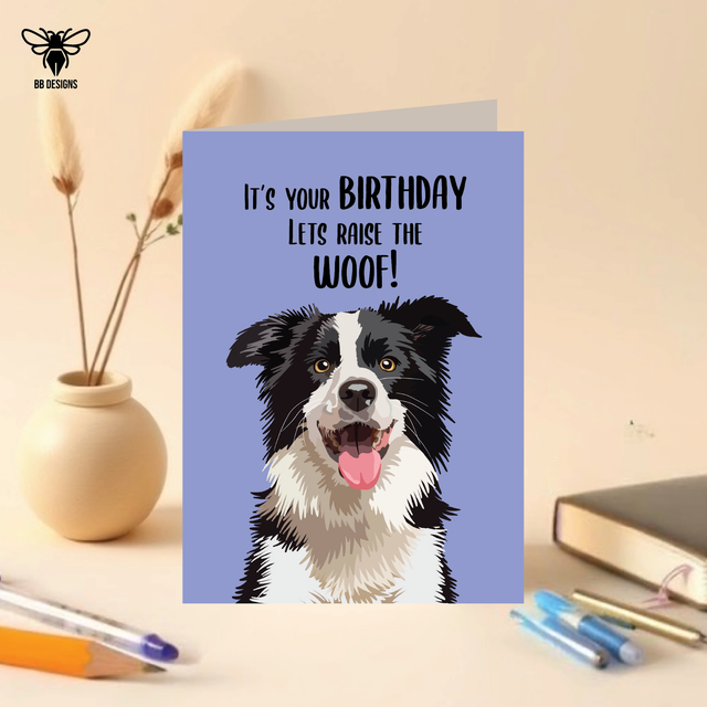Border collie - Birthday Card
