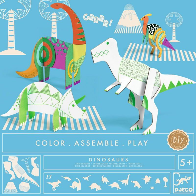Color. Assemble. Play &quot;Dinosaures&quot; - Djeco