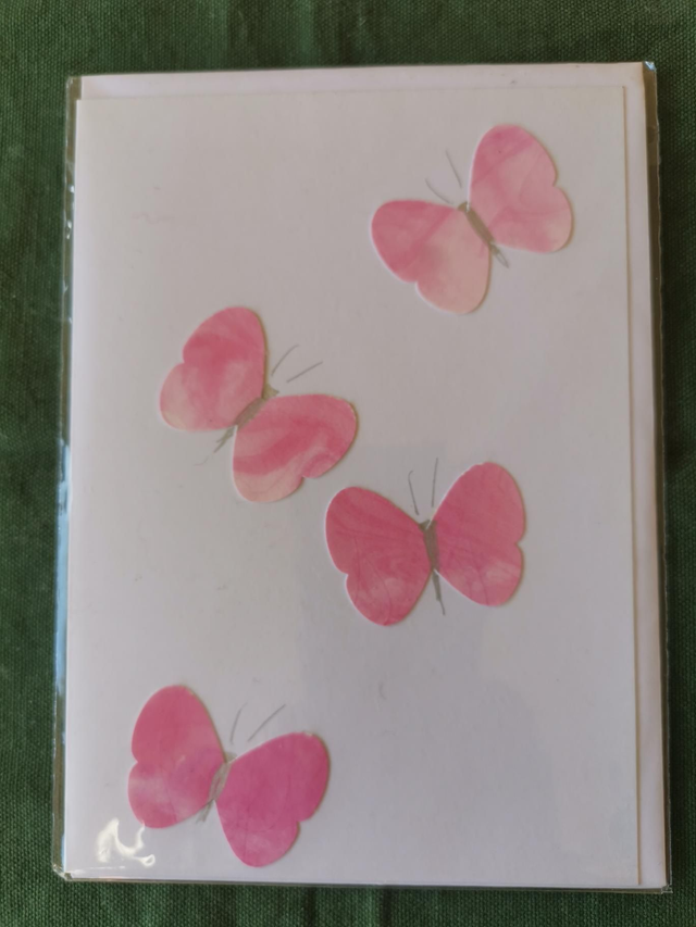 Pink butterfly card