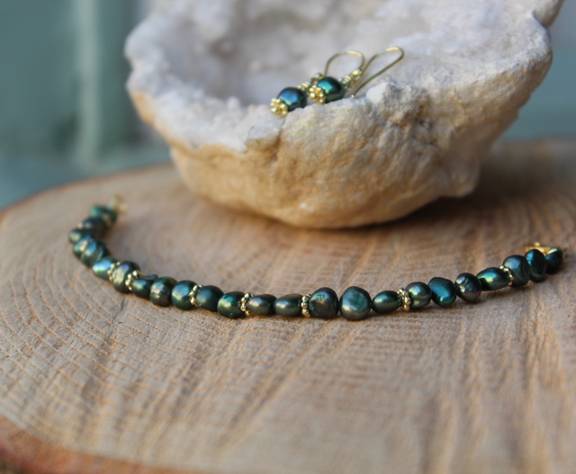 Armband •Perle• / 585 plattiert