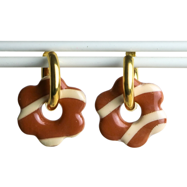 Fleurs Tala marron ligne beige