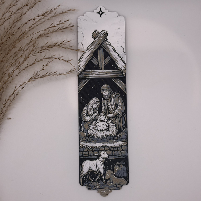 Nativity Scene 3D Printed Bookmark – Christmas Religious Design