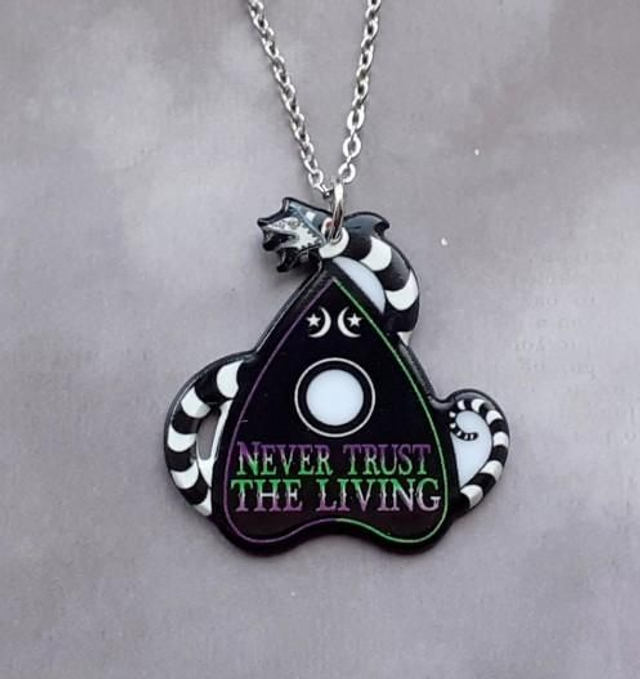 Beetlejuice Sandworm Planchette Necklace 