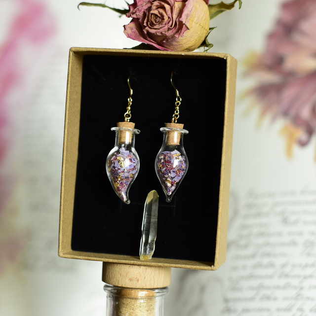 boucles d’oreilles fioles Stardust ☆