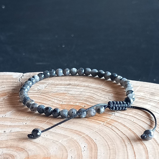 Bracelet ajustable en Larvikite