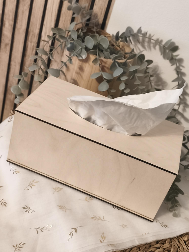 Boîte à mouchoirs en bois personnalisable – Ouverture par le dessus