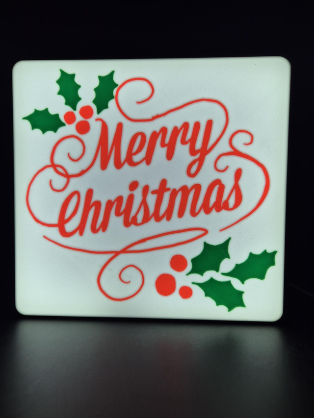 Merry Christmas 3d printed lightbox