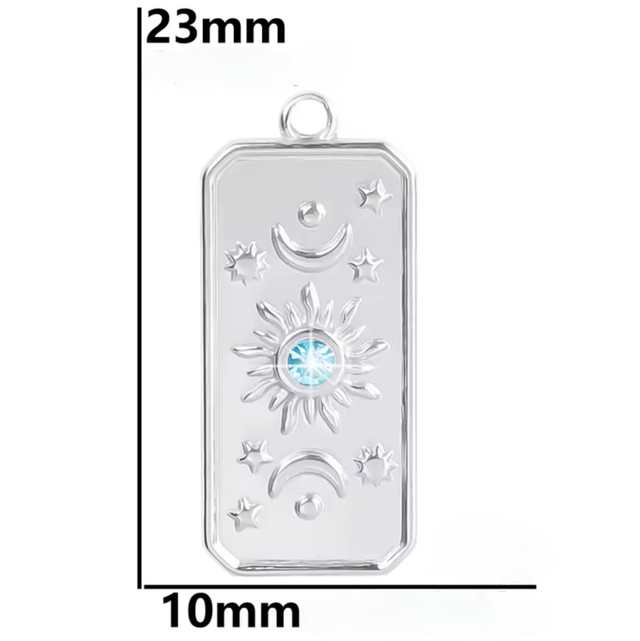 Charm Sole luna stelle zircone celeste 