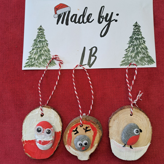 Handmade Christmas Baubles x3