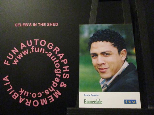 Cleveland Campbell (Danny Daggert) Original Emmerdale Blue &amp; Yellow Itv Logo Cast Card