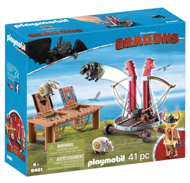playmobil / GUEULFOR AVEC BALISTE LANCE-MOUTON - DRAGONS - 9461