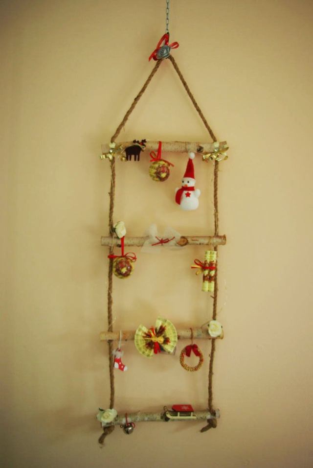 860-Echelle de Noël L28xH90 cm lumineuse