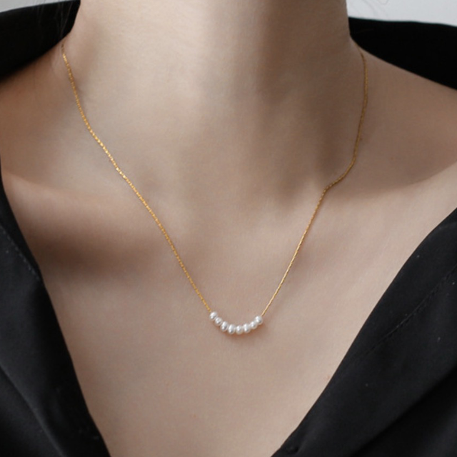 NEW! Delicate Pearl Stainless Steel Necklace, Waterproof