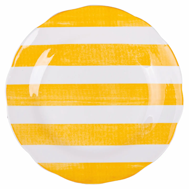Yellow Striped Fruit Plate