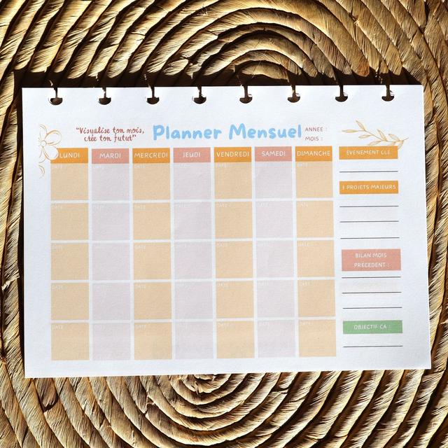 Recharge 24 Planners Mensuels + Recharge bougie (en option)