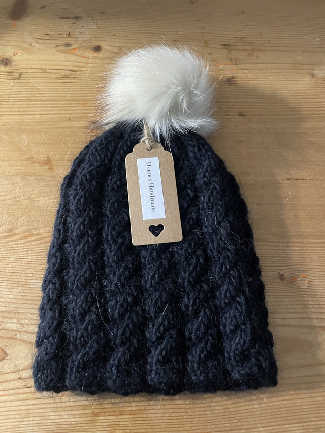 Cabled Beanie Hand knitted Hat