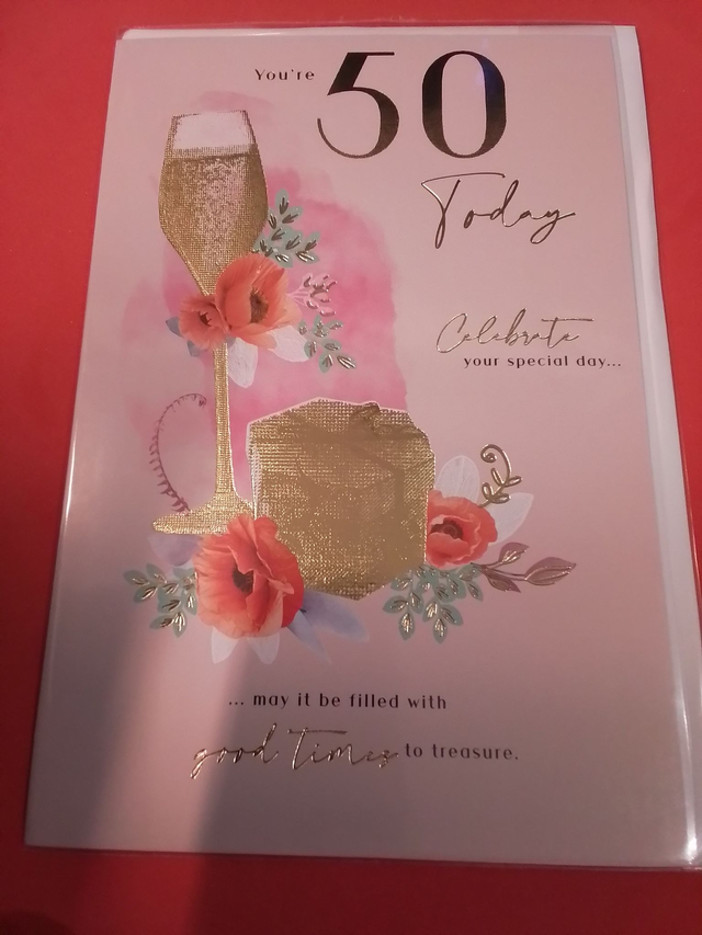 50th Birthday Card Modern Design