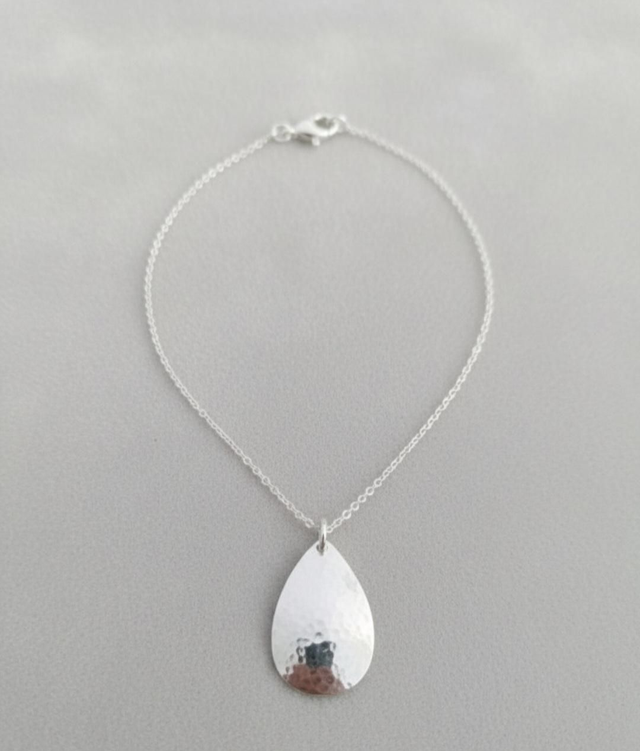 Sterling Silver Textured Water Drop 