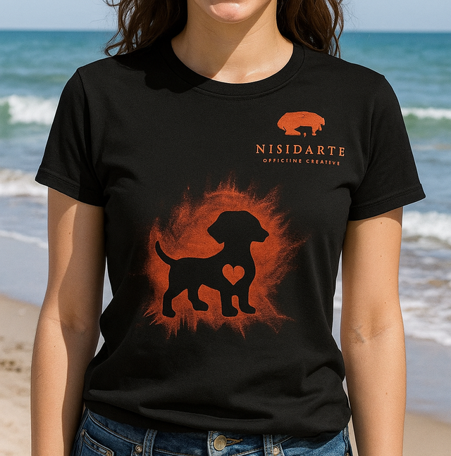 Maglietta "Cuore di cane" dipinta a mano dai ragazzi di Nisida 