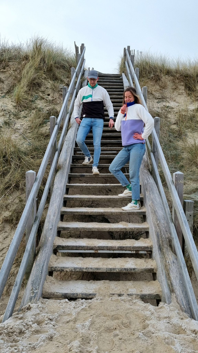 Pull polaire beige, lilas, bleu