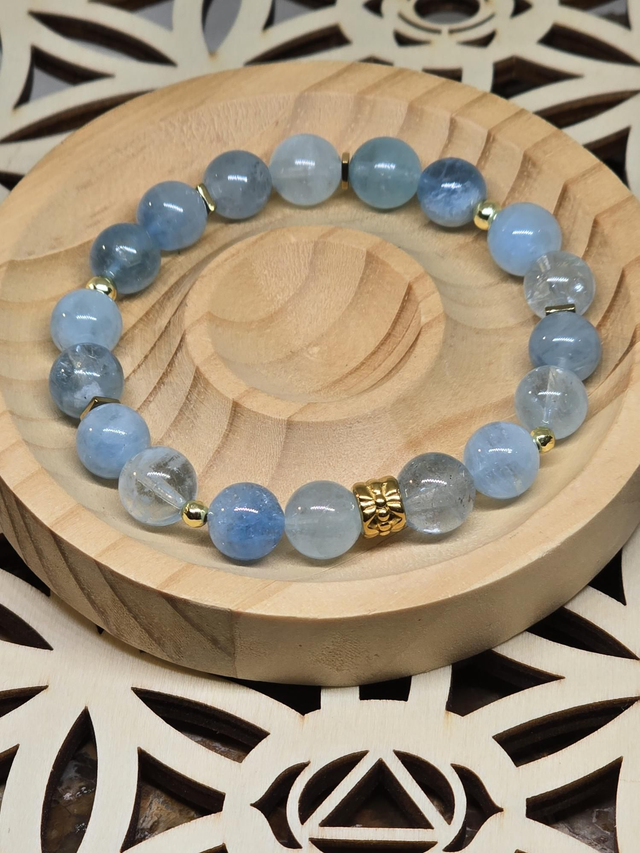 Bracelet Aigue marine haute qualité 1 cm 