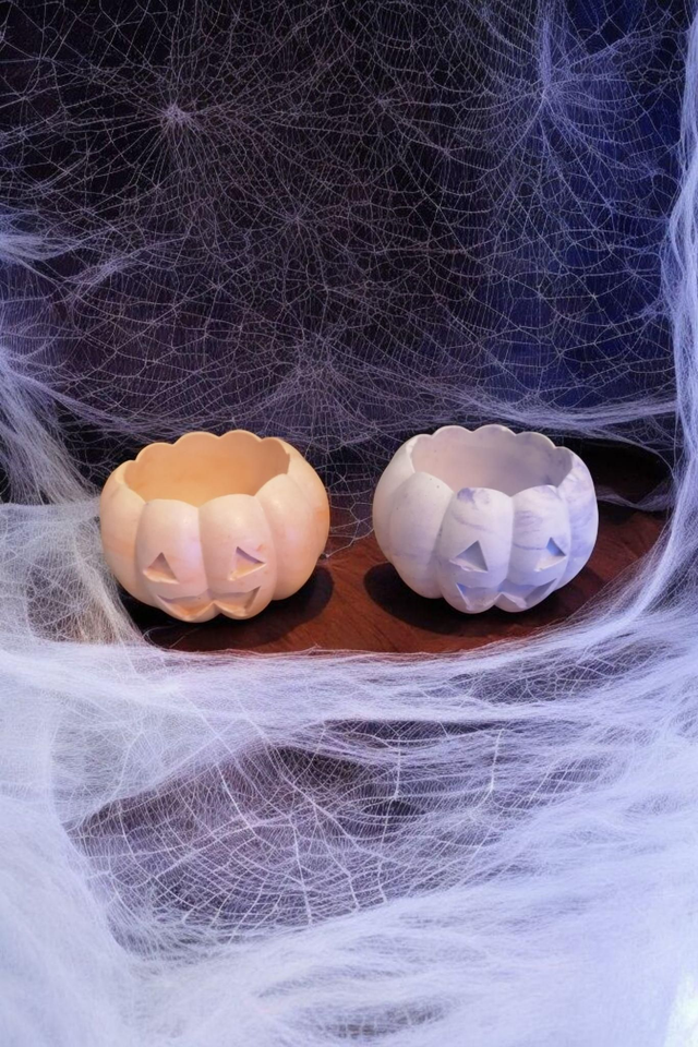 Bougeoir citrouille artisanal halloween 
