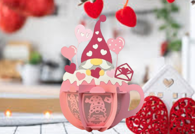 Lanterne Gnome Tasse St Valentin 
