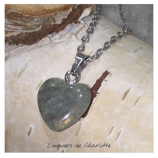 Pendentif "Labradorite" coeur PN-552