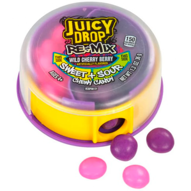 Juicy Drop Re-Mix Wild Cherry Berry Sweet &amp; Sour Candy (37g) USA