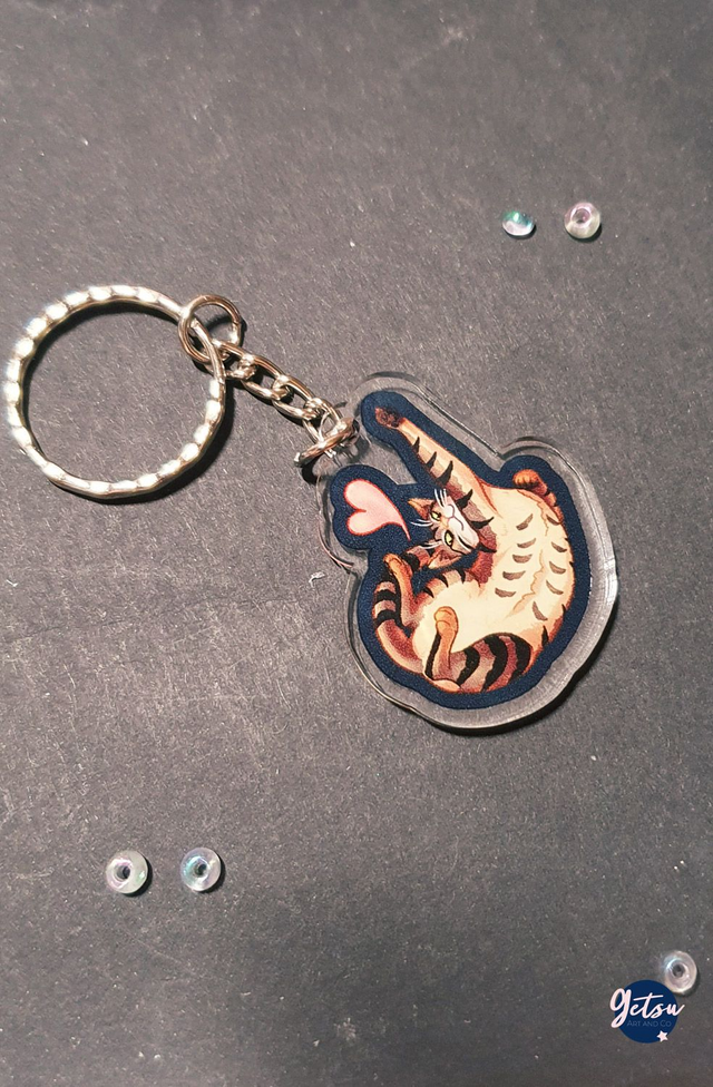 Porte-clef chat coeur