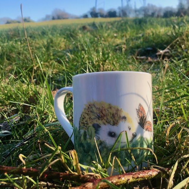 Hedgehog upcycled tea set