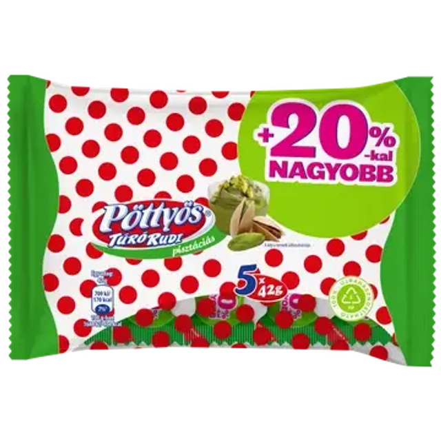 Pottyos Pisztacias Turo Rudi 5x62g Pack (Dessert au fromage frais)