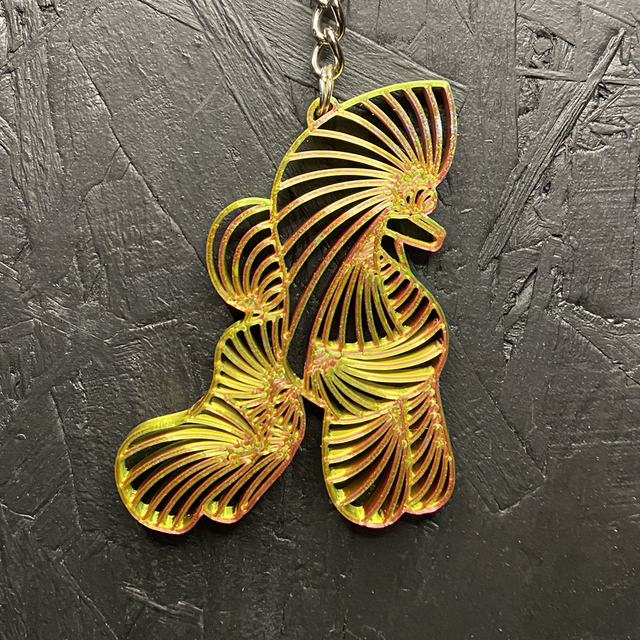 3D - Keychain Poodle Puppy Light Raspberry