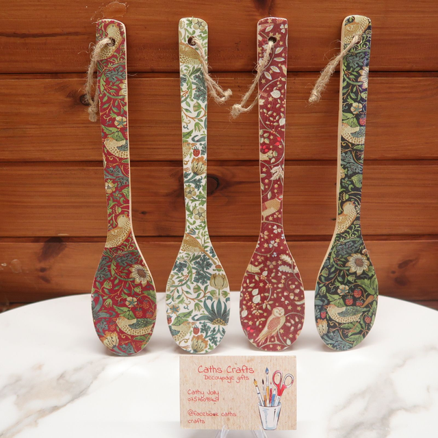 Decoupage Decorative Bamboo Spoons