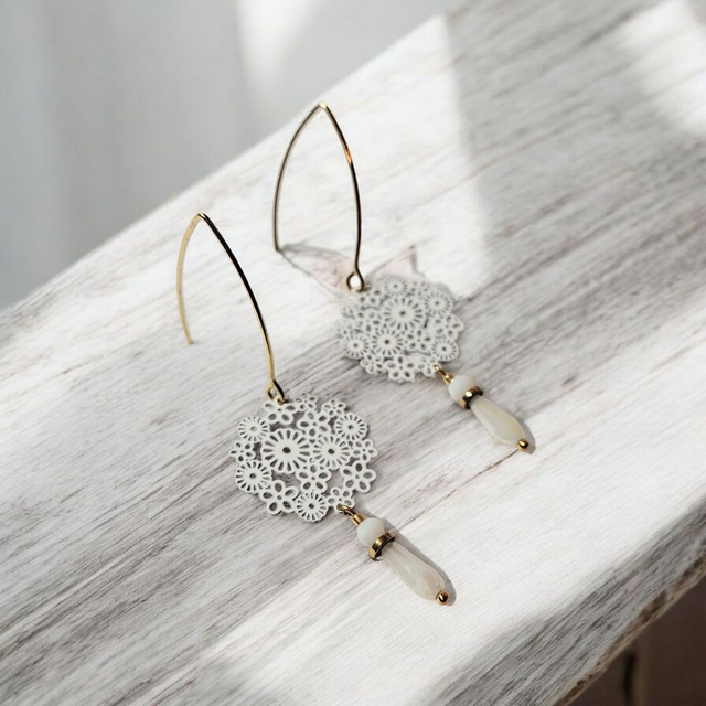 Boucles d'oreilles blanc