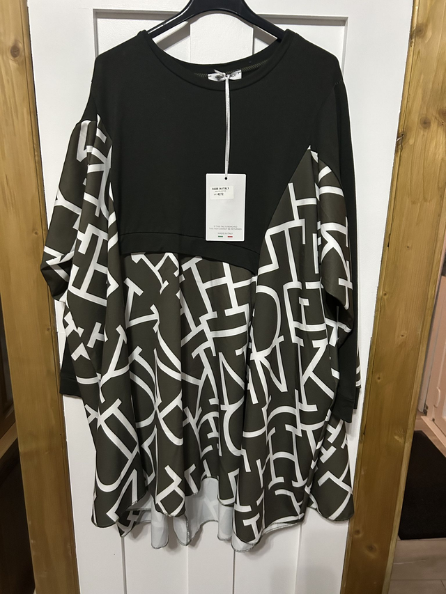 LMF - Sage Green Dress/Top with White Letter Design - 365