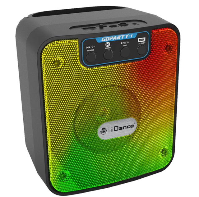 iDance GoParty 1 Rechargeable BT Wireless Speaker with Disco Lights - 5W