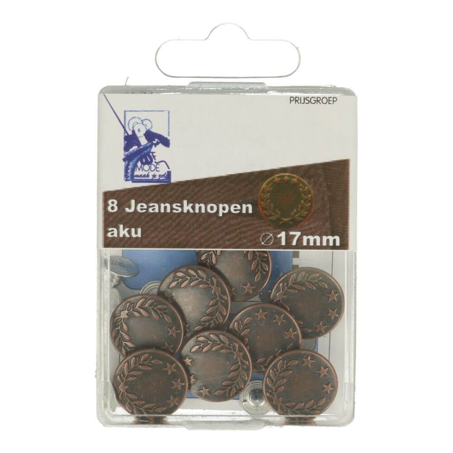 Jeansknopen brons 8 stuks (722241)