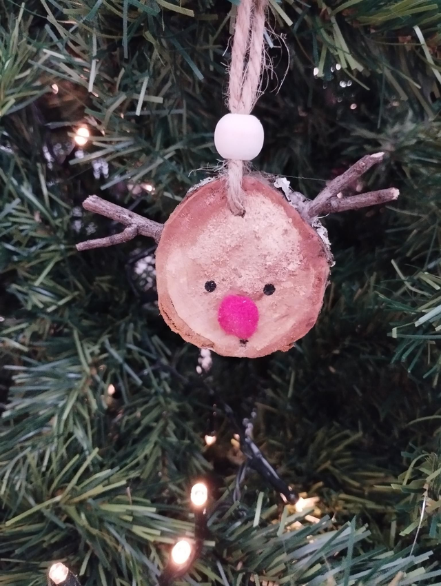 Déco suspension en bois - Rudolph le Renne