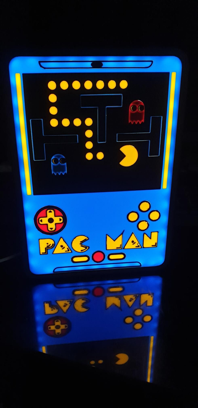 Lampe Pac-Man bleu