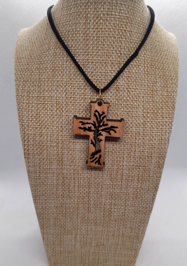 Pendentif Arbre en bois d'olivier