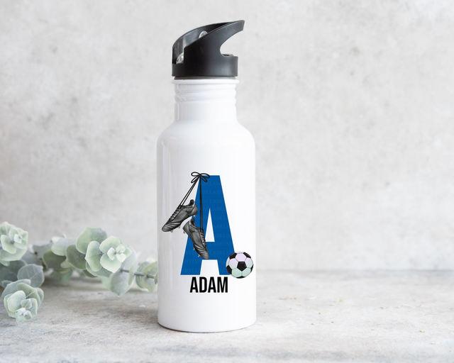 Personalised Football Initial Water Bottle 