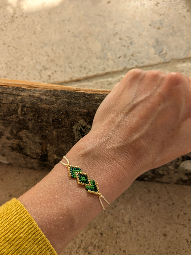 05-Bracelet cordon losange géométrie grand modèle