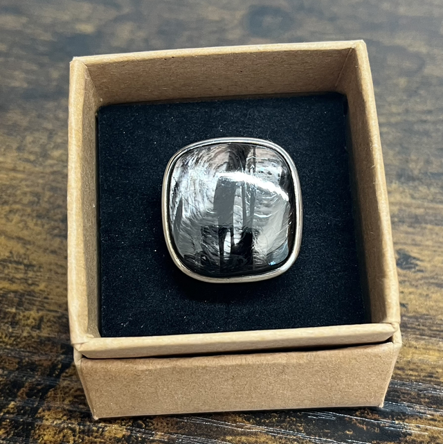 Bague en argent et Hypersthène - Taille 55