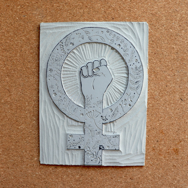 Linogravure A5 Sigle féministe (plusieurs coloris)