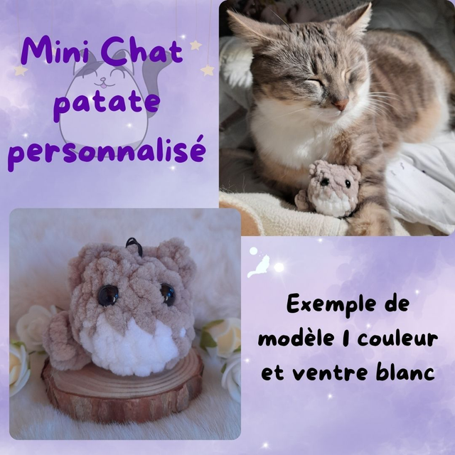 Déco de rétroviseur Mini Chat Patate personnalisé